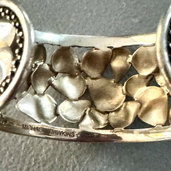Rare Vintage Michael Dawkins Limited Edition Petal Design Bracelet Cuff Sterling - Picture 5 of 8